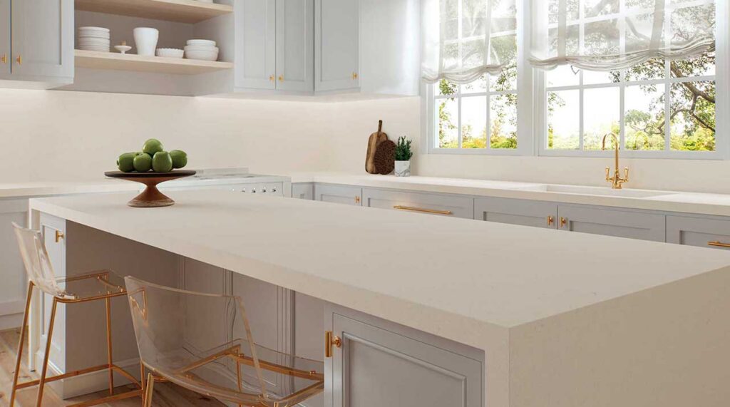 How to remove dried on food from white quartz countertops