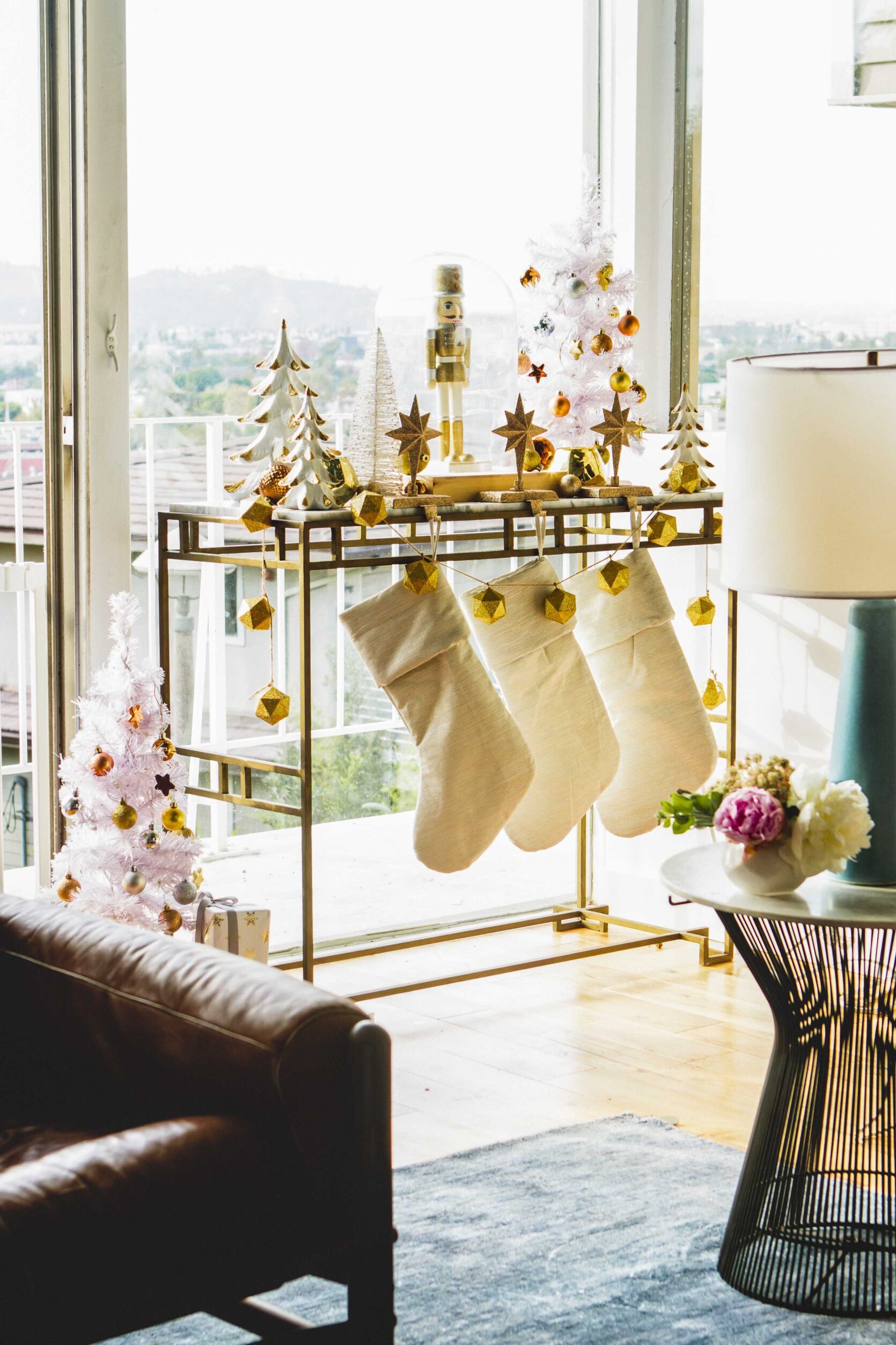 Hanging stockings from mirrors