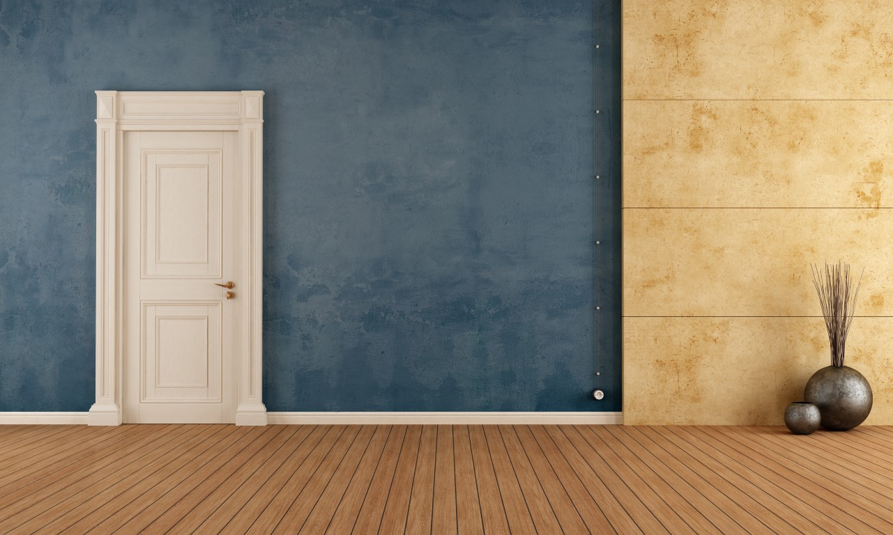 Paint doors the same color as walls to make the space look bigger