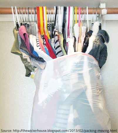3 Use heavy-duty hangers to ensure they remain sturdy during the move