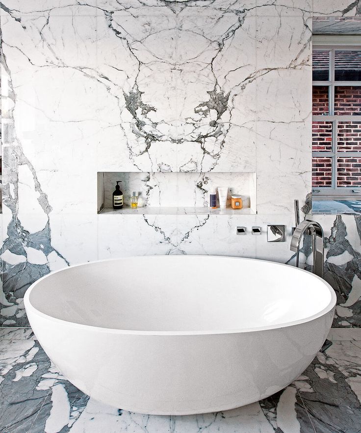 7. Marble vanity with open shelves