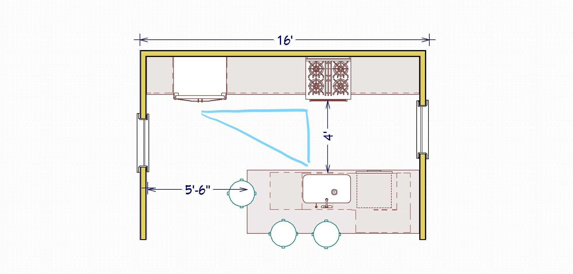 Kitchen space distance recommendations