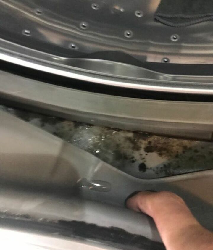 How to remove mold from the rubber seal on a washing machine