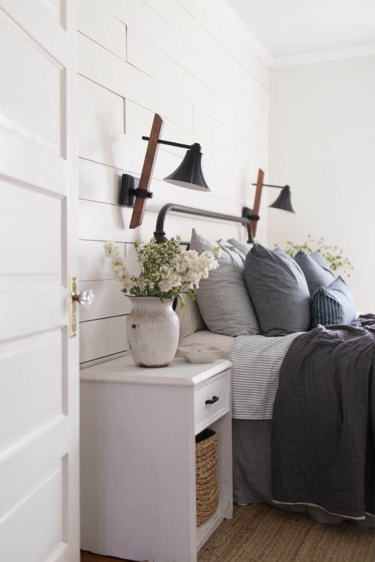 6 Use shiplap bedroom walls to bring texture to dark spaces