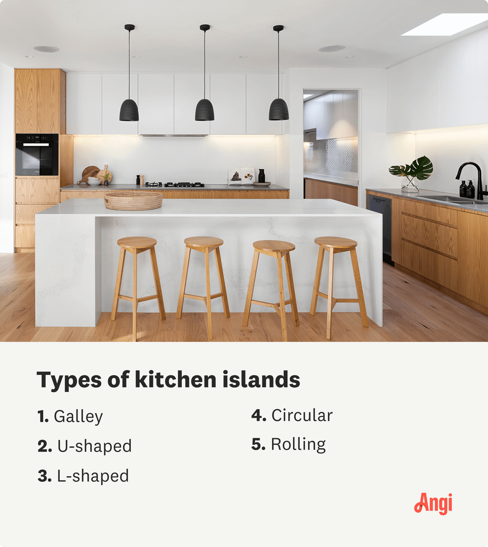 What is a waterfall style kitchen island