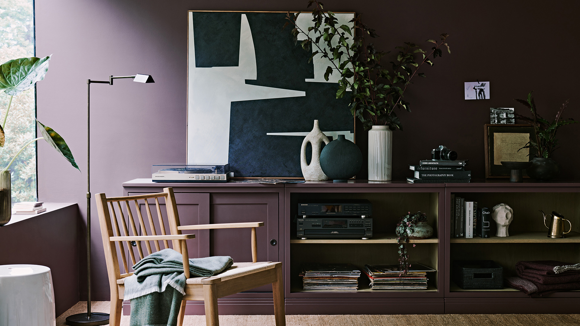 1 Opt for a gentle purple on kitchen cabinets